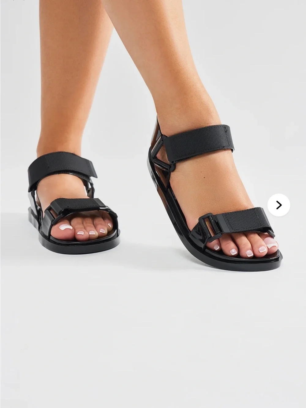 Women's Jelly Black Strappy Casual Sandals